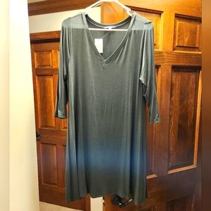 NWT Charlotte Russe Long sleeve Dress. Military green. Size XL
